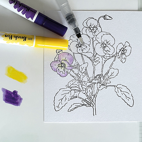 Stift op ondergrond wat kleurvlakjes.