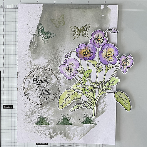 Samenvoegen van de ondergrond en bloemen.