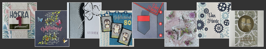 Collage van eerder gemaakte kaarten