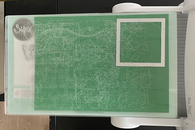 Papier, stans en 2e snijplaat.