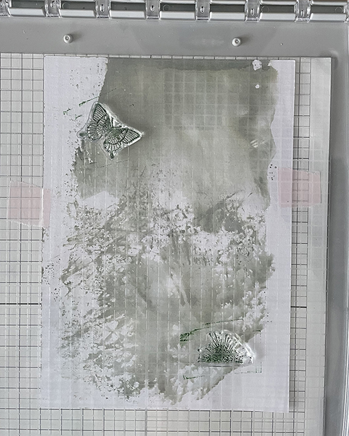 Stempel op het papier.